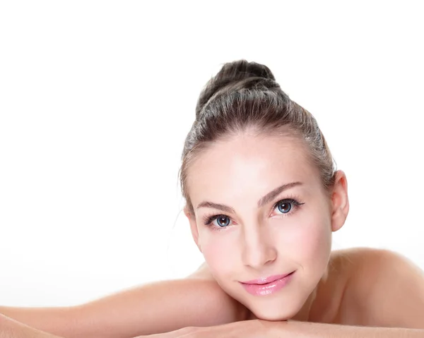 Beautiful young woman lying — Stock Photo, Image