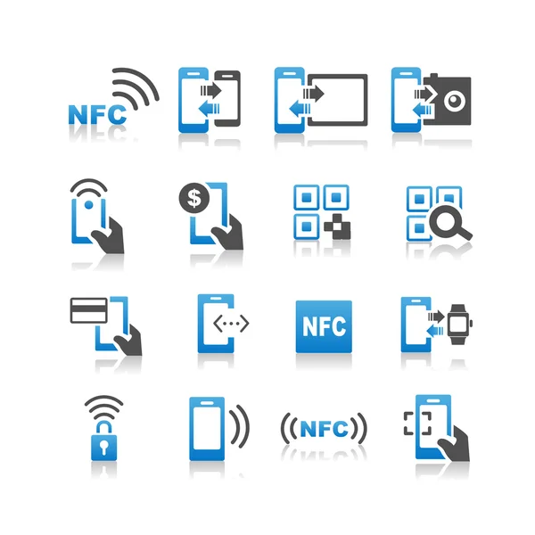 NFC teknoloji Icons set — Stok Vektör