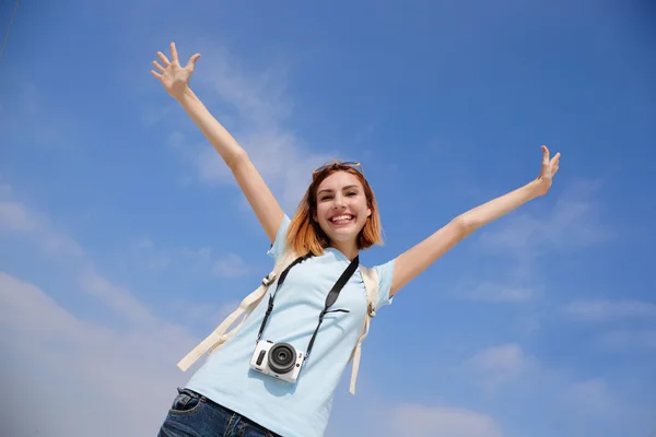 Mujer feliz sonriendo — Foto de Stock