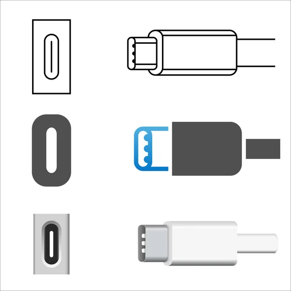 USB 3.1 type C — Stock Vector