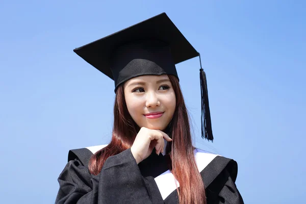 Studente ragazza guardando in alto — Foto Stock