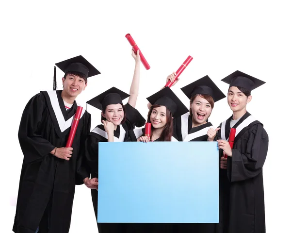 Studenten tonen billboard — Stockfoto