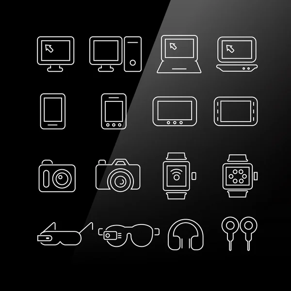 Set de iconos de productos electrónicos — Vector de stock