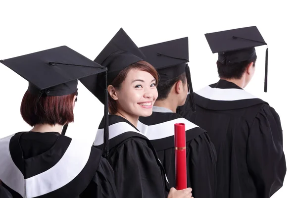 Estudante graduado sorrindo — Fotografia de Stock