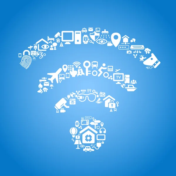 Internet de las cosas y la computación en nube — Vector de stock