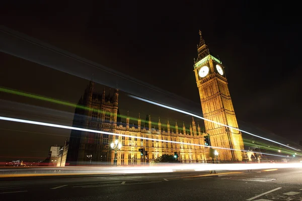 Big Ben e Londra di notte — Foto Stock