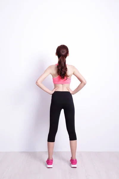 Back view of sport woman standing — Stock Photo, Image