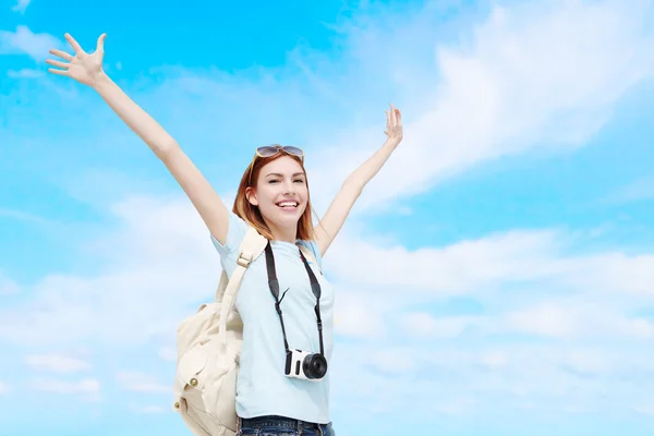 Happy travel woman — Stock Photo, Image