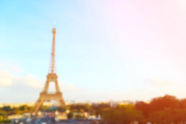 Defocus bokeh blurred eiffel tower — Stock Photo, Image