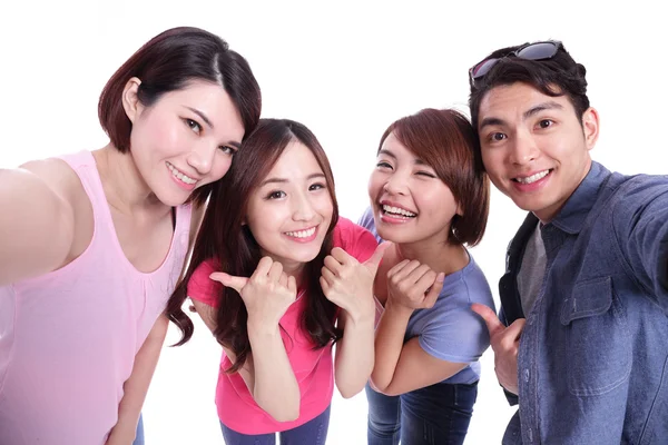 Happy teenagers taking selfie pictures — Stock Photo, Image
