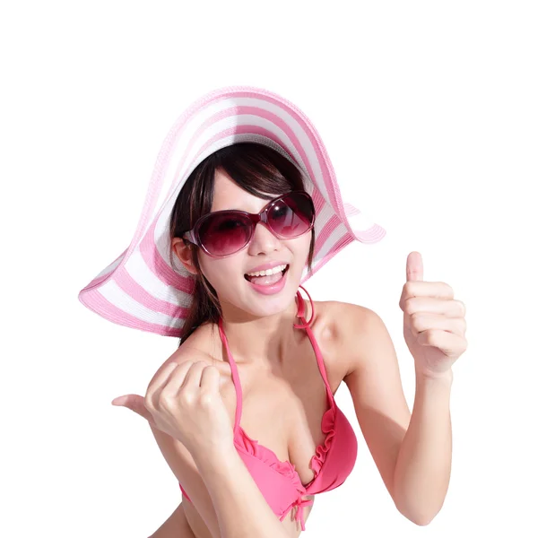 Sommaren och glad bikini girl — Stockfoto