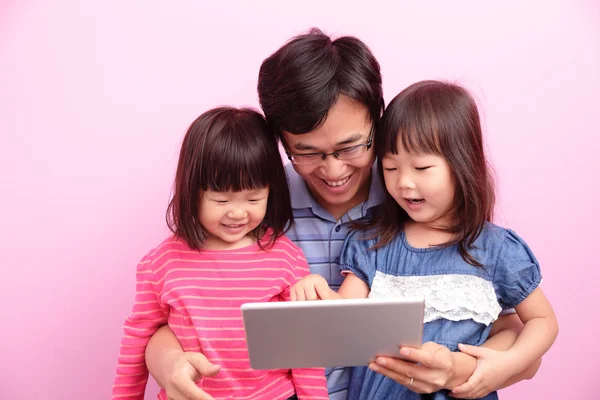 Happy father and daughters — Stock Photo, Image