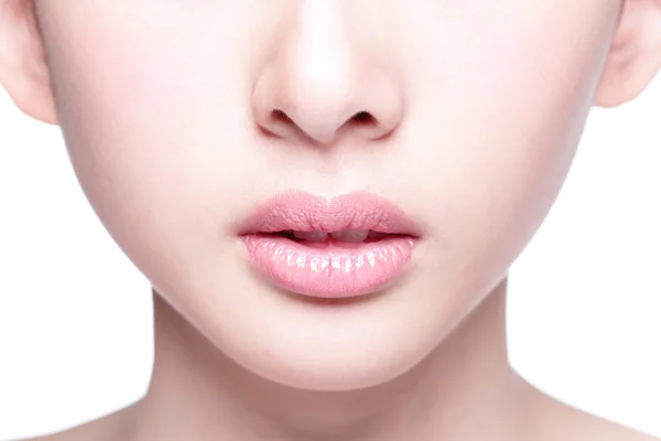 Mulher bonita, lábios close-up — Fotografia de Stock