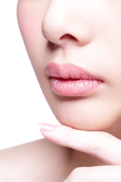 Mulher bonita, lábios close-up — Fotografia de Stock