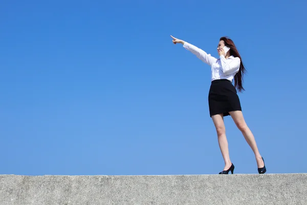 Donna d'affari di successo parlare telefono — Foto Stock