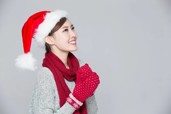 Happy Christmas Woman  posing Royalty Free Stock Photos