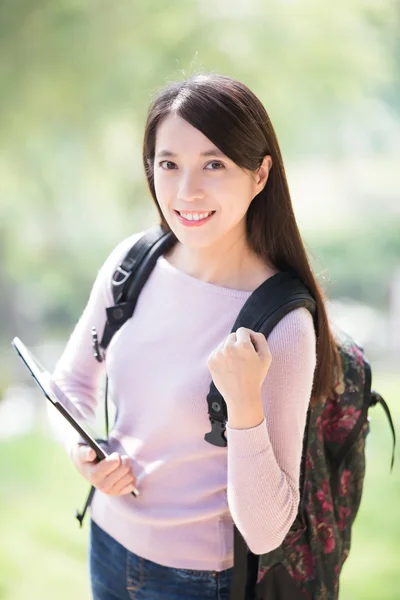 Student showing fist gesture — Stock Photo, Image