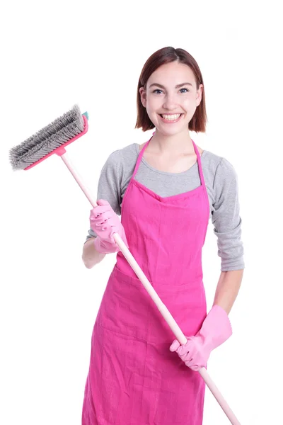 Feliz limpieza mujer ama de casa — Foto de Stock