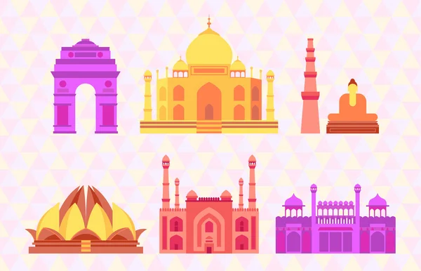 Indian buildings vector illustration — Stock Vector