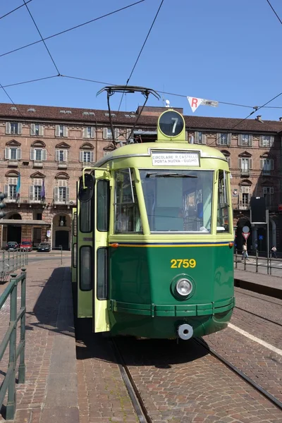 Historiska spårvagnar Turin, Italien — Stockfoto
