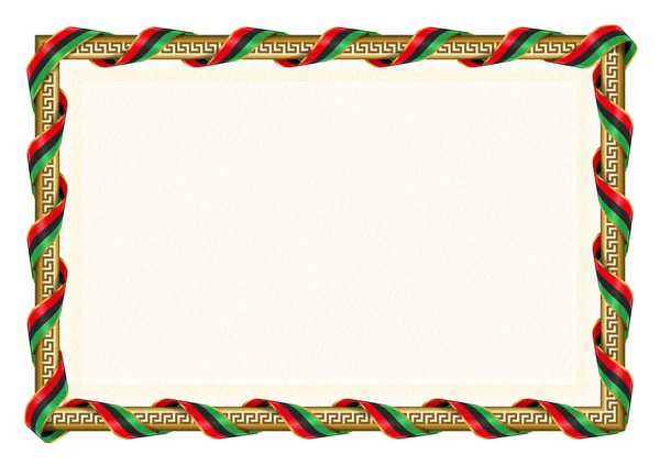 Горизонтальна Рама Кордон Лівійським Прапором Шаблонні Елементи Сертифікату Диплома Вектор — стоковий вектор