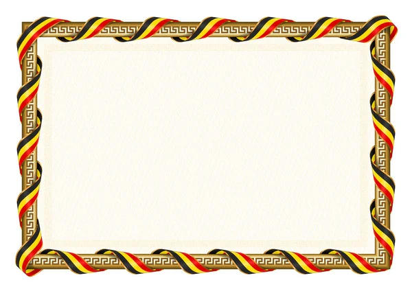Горизонтальная Рамка Граница Флагом Уганды Элементы Шаблона Вашего Сертификата Диплома — стоковый вектор
