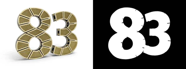 Guld Nummer Åttiotre Nummer Skuren Perforerat Guld Segment Med Alfakanal — Stockfoto