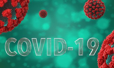 Coronavirus hastalığı COVID-19 enfeksiyon 3 boyutlu illüstrasyon. Salgın riski geçmişi.