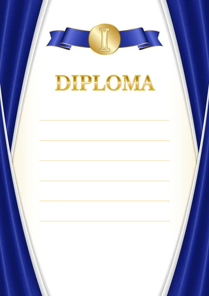 Avrupa Birliği Bayrağı Ile Dikey Çerçeve Sınır Sertifikanız Diplomanız Için — Stok Vektör