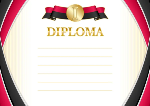 Angola Bayrağı Ile Yatay Çerçeve Sınır Sertifikanız Diplomanız Için Şablon — Stok Vektör