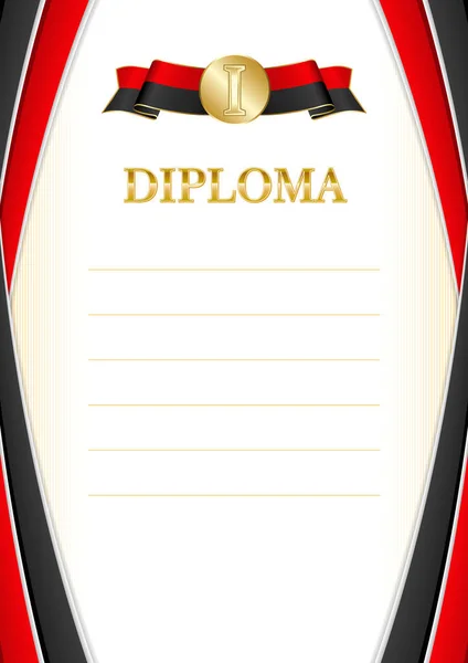 Függőleges Keret Határ Montenegró Zászló Sablon Elemek Tanúsítvány Diploma Vektor — Stock Vector