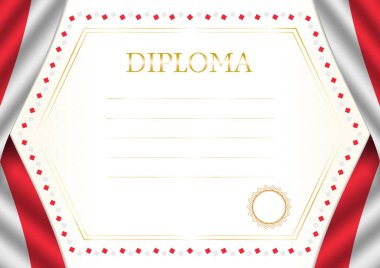 Singapur bayrağı ile yatay çerçeve ve sınır, sertifikanız ve diplomanız için şablon elemanları. Vektör.