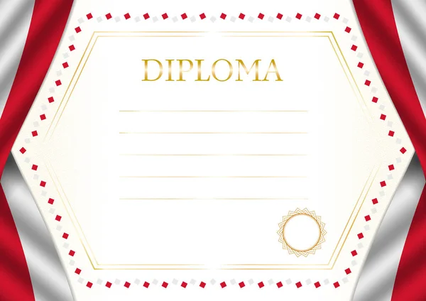 Vízszintes Keret Határ Málta Zászló Sablon Elemek Tanúsítvány Diploma Vektor — Stock Vector