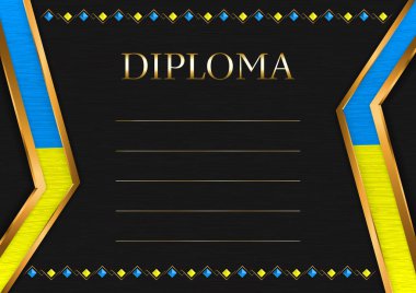 Siyah metal arka planda yatay çerçeve ve sınır, Palau bayrağı renkleri, sertifikanız ve diplomanız için şablon elemanları. Vektör.