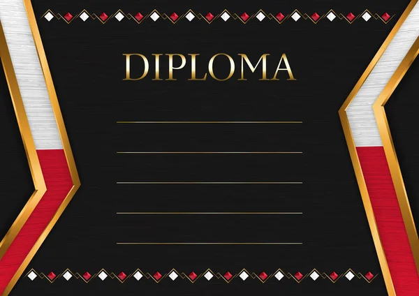 横向框架和边界与黑色金属背景 与马耳他国旗的颜色 模板元素为您的证书和文凭 — 图库矢量图片