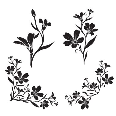 Chickweed graphic flower silhouettes clipart
