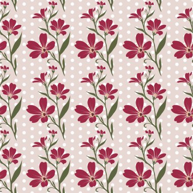 Vektör sorunsuz döşeme deseni - romantik çiçek