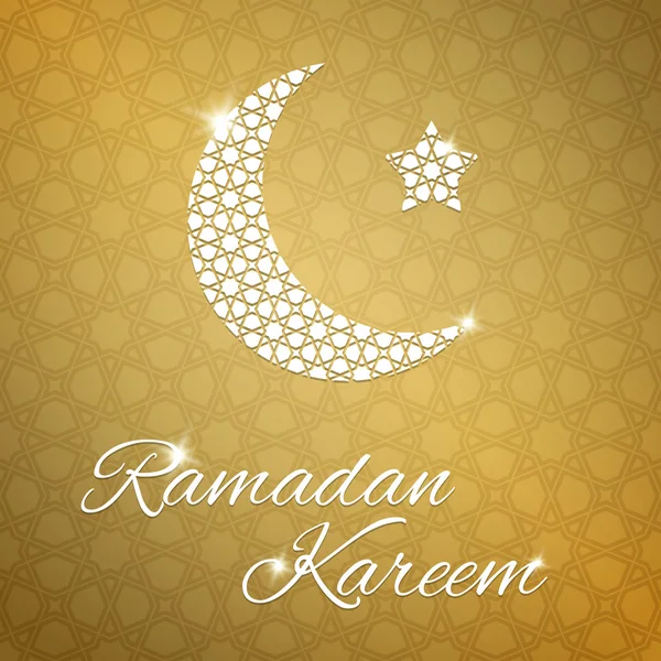 Ramadan Kareem üdvözlés kártya-val félhold és csillag — Stock Vector