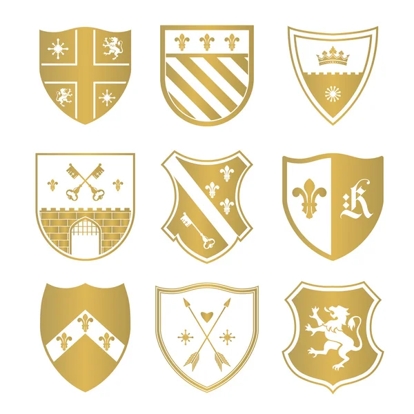 Escudo de siluetas de armas — Archivo Imágenes Vectoriales