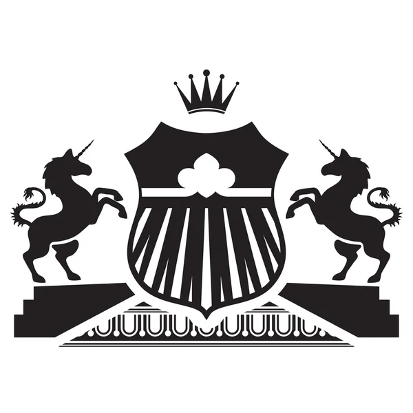 Coat of arms - shield with flower and stripes — Stock Illustration Coat of arms - shield with flower and stripes Royalty Free Stock Illustrations