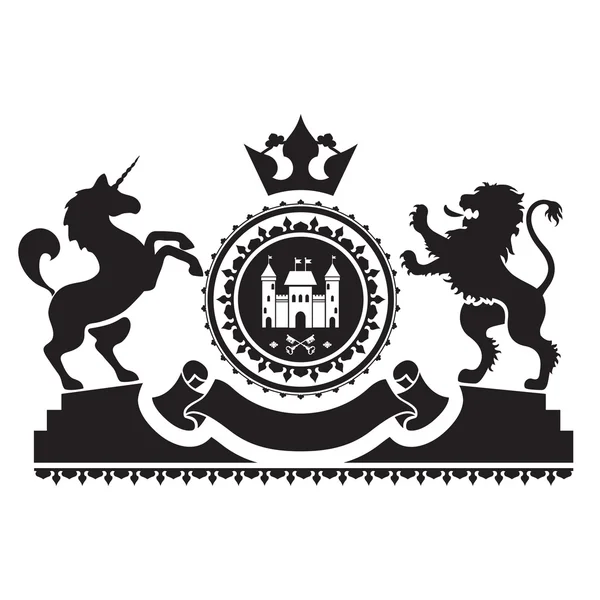 Coat of arms - rosette with fortress, keys — Stock Illustration Coat of arms - rosette with fortress, keys Vector Graphics