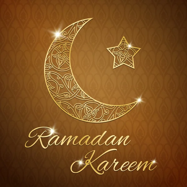 Рамадан Карім вітальну листівку з місяця половини і зірка — стоковий вектор