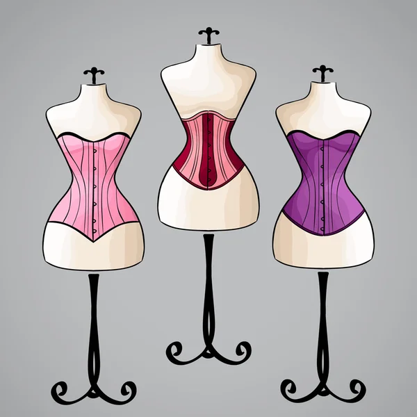 Corset sur mannequin femme — Image vectorielle