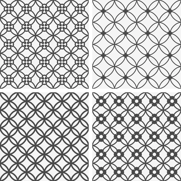 Patrones de baldosas sin costura vectorial - flores geométricas — Vector de stock