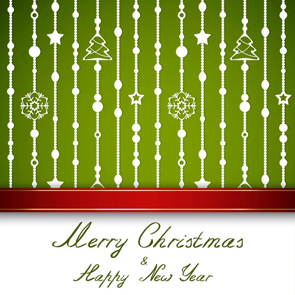 Merry Christmas card with stars and snowflakes — Stock Vector