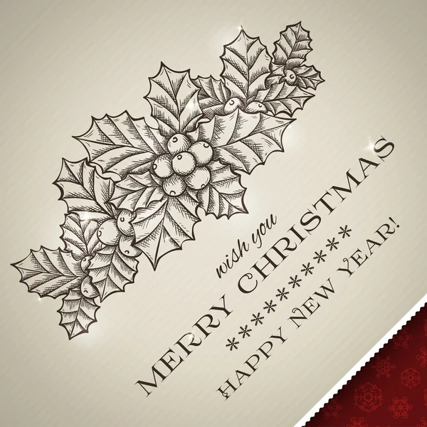 Merry Christmas card and Happy New Year card — Stock Vector
