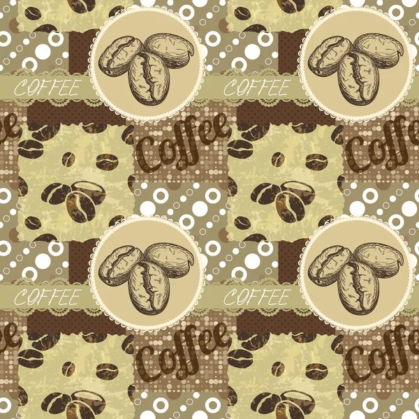 Vector seamless tiling patterns - coffee. — Stock Vector