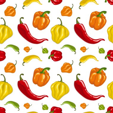 Sorunsuz vektör desen chili biber ile