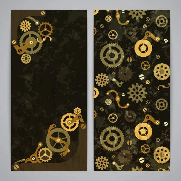 Plantillas Flayer con decoración steampunk — Vector de stock