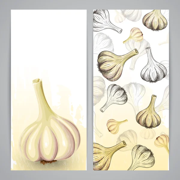 Flayer templates with garlic — Stock Vector